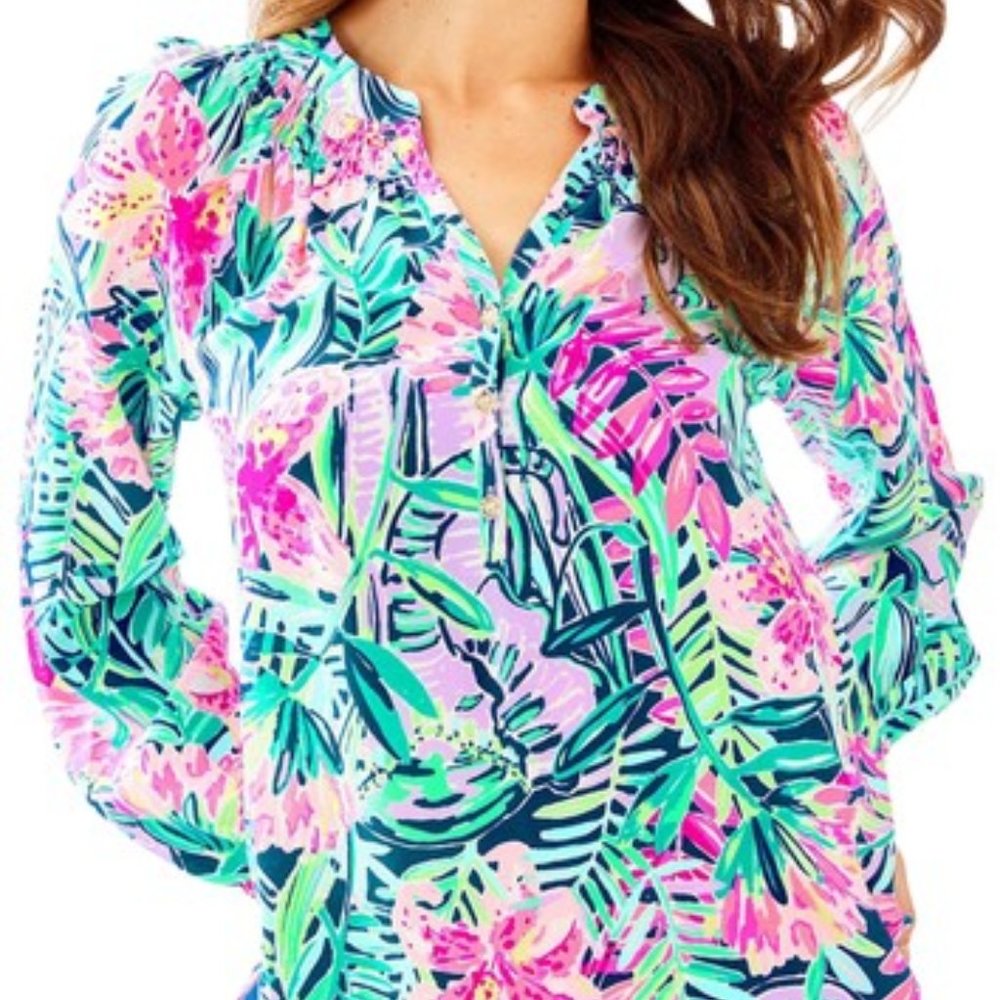 NWT LILLY PULITZER ELSA SILK TOP X-Small (S32)